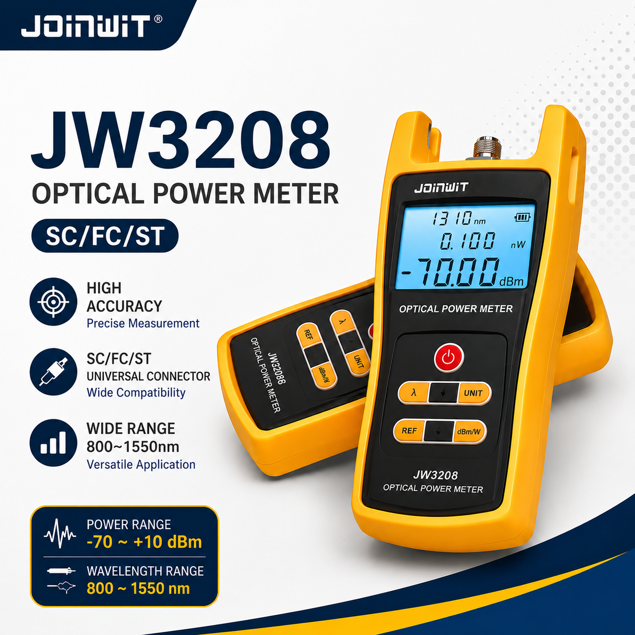 FO - Joinwit JW3208 OPMK SC-FC Optical Power Meter OPM Fiber Optic Tester JW-3208C JW3208