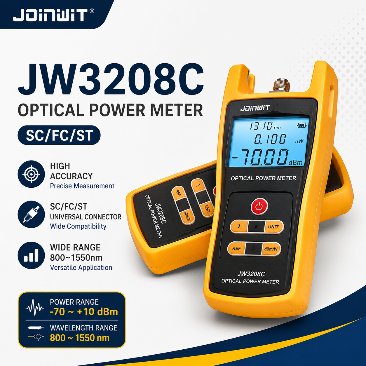 FO - Joinwit JW3208C OPMK SC-FC Optical Power Meter OPM Fiber Optic Tester JW-3208C JW3208
