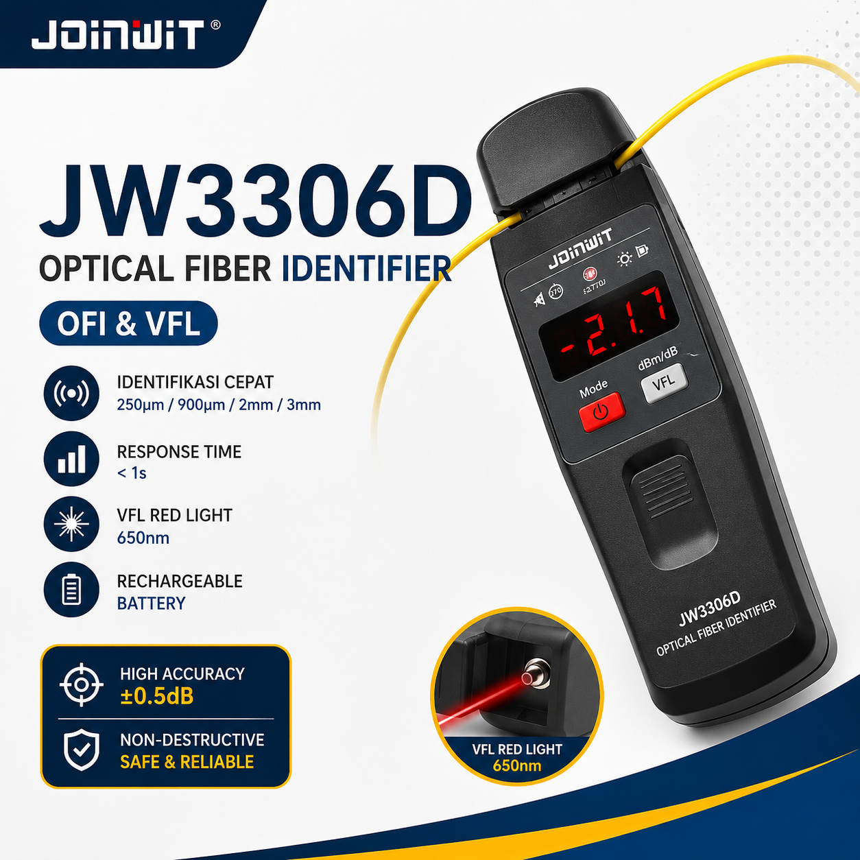 FO - Joinwit JW3306D OFI Optical Fiber Identifier VFL JW-3306D JW3306