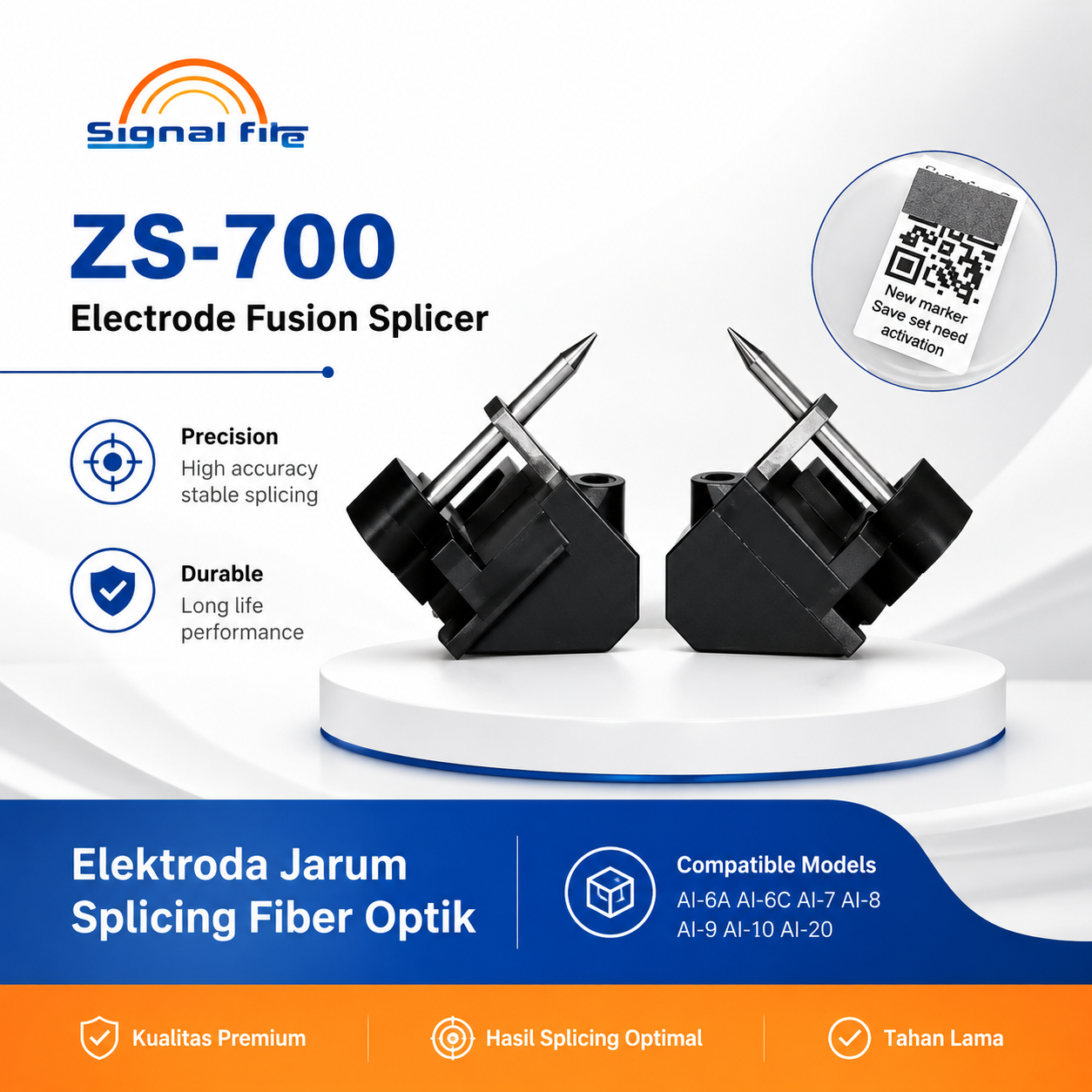 FO - ZS-700 Electrode Fusion Splicer Signal Fire Elektroda Jarum Splicing Fiber Optik AI-6A AI-6C AI-7 AI-8 AI-9 AI-10 AI-20