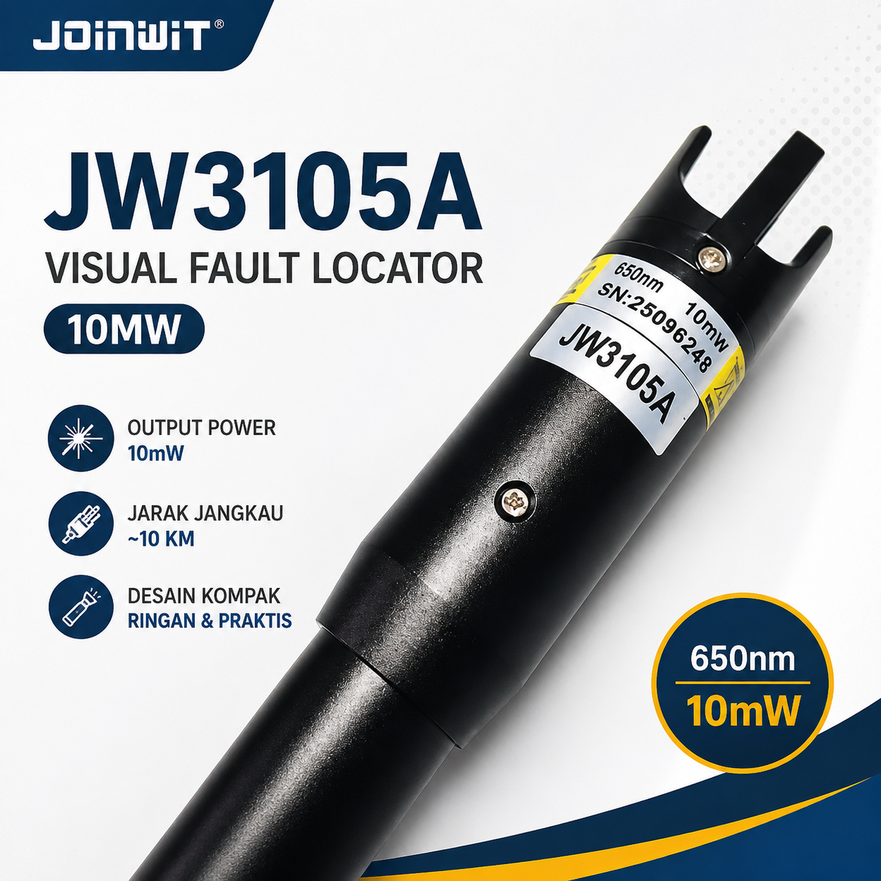 FO - Joinwit JW3105A VFL Visual Fault Locator 10MW 20MW Senter Fiber Optik JW-3105A - 10MW